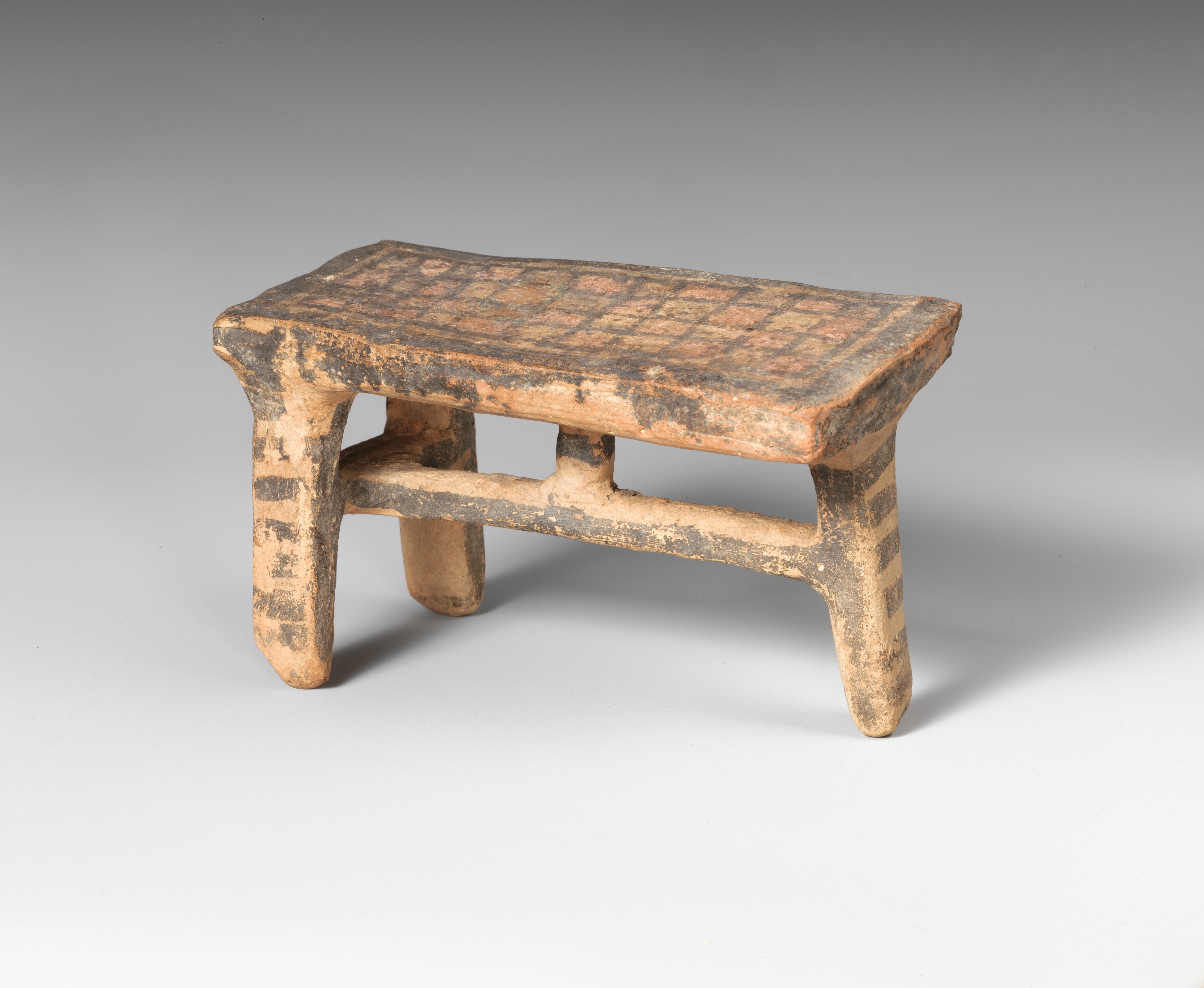 Ancient Painted Pottery Stool