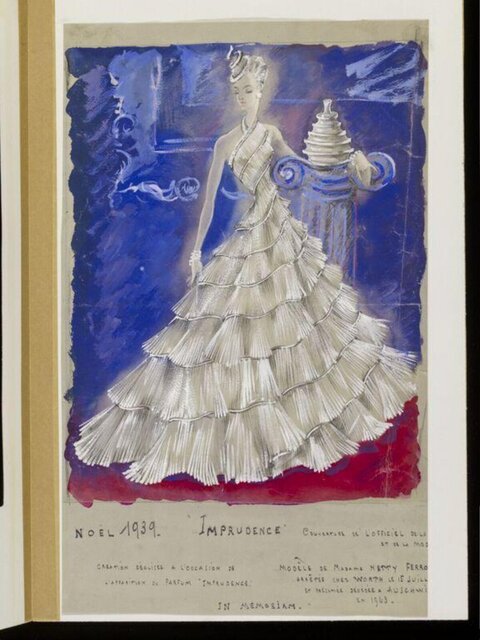 1939 Imprudence Gown Fashion Sketch