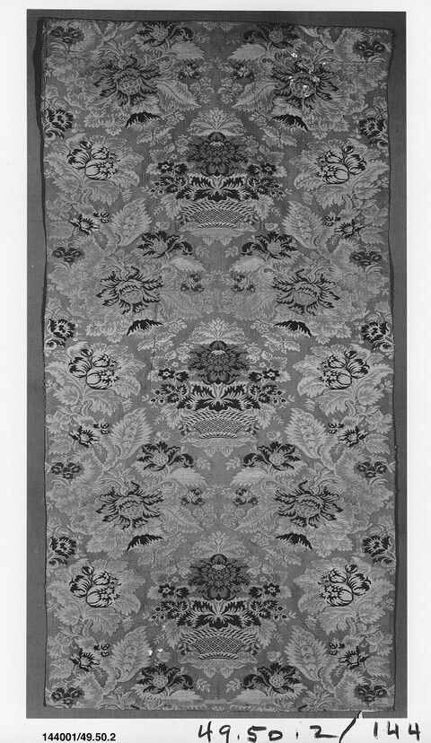 Antique Floral Woven Textile Fragment