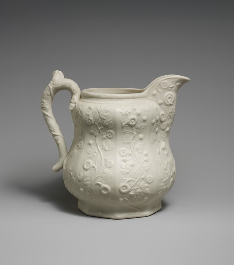 White Embossed Ceramic Pitcher