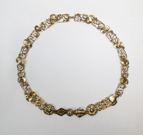Vintage Gold Openwork Link Necklace