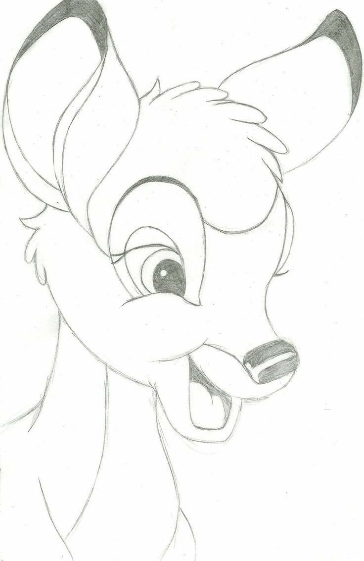 Pencil Sketch of Cartoon Deer