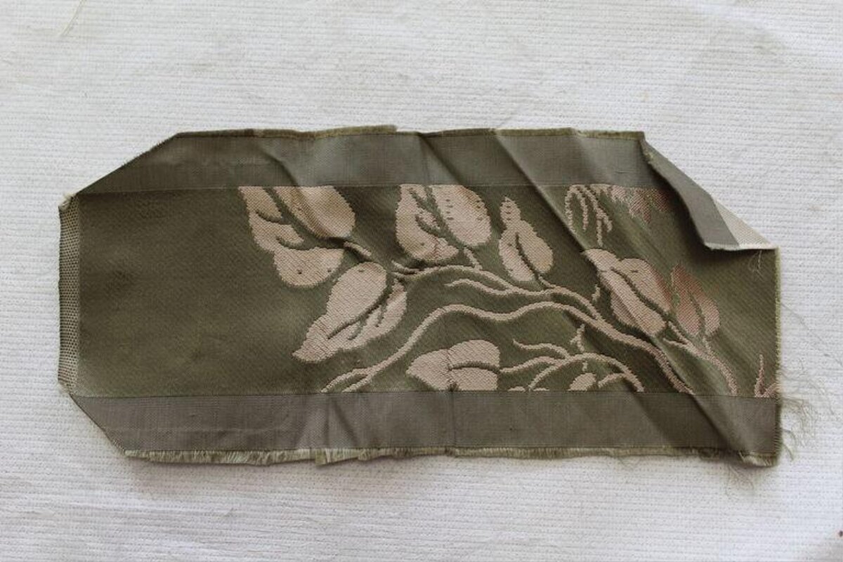 Green Leaf Patterned Fabric Remnant