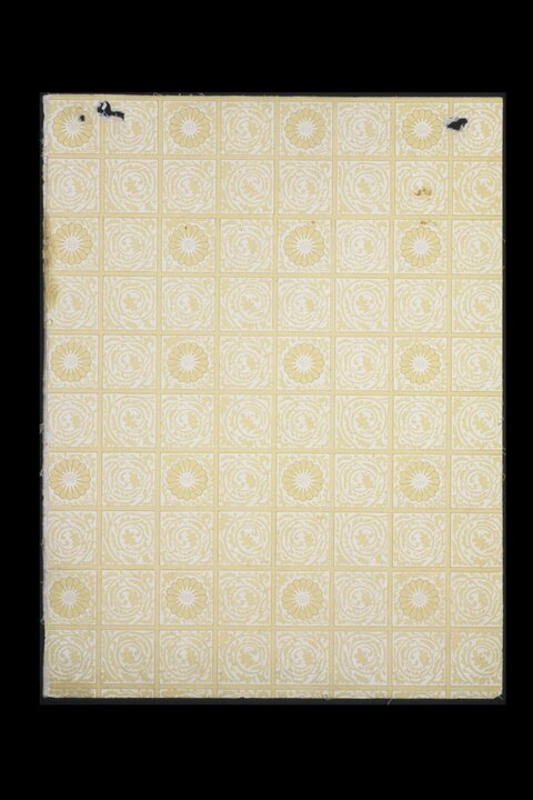 Yellow Floral Grid Patterned Paper