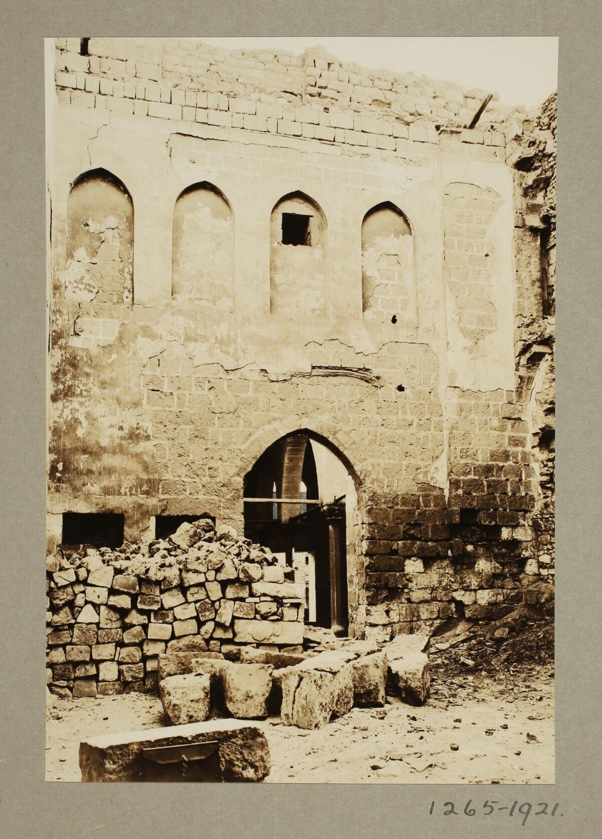 Ruined Historic Stone Building Facade