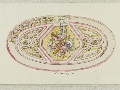 Oval Decorative Ornament Design Sketch