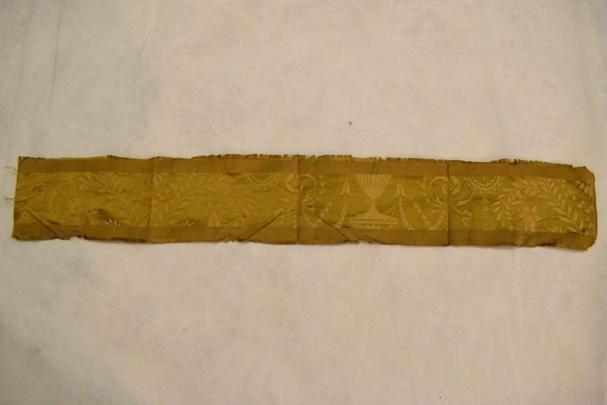 Antique Yellow Patterned Fabric Strip