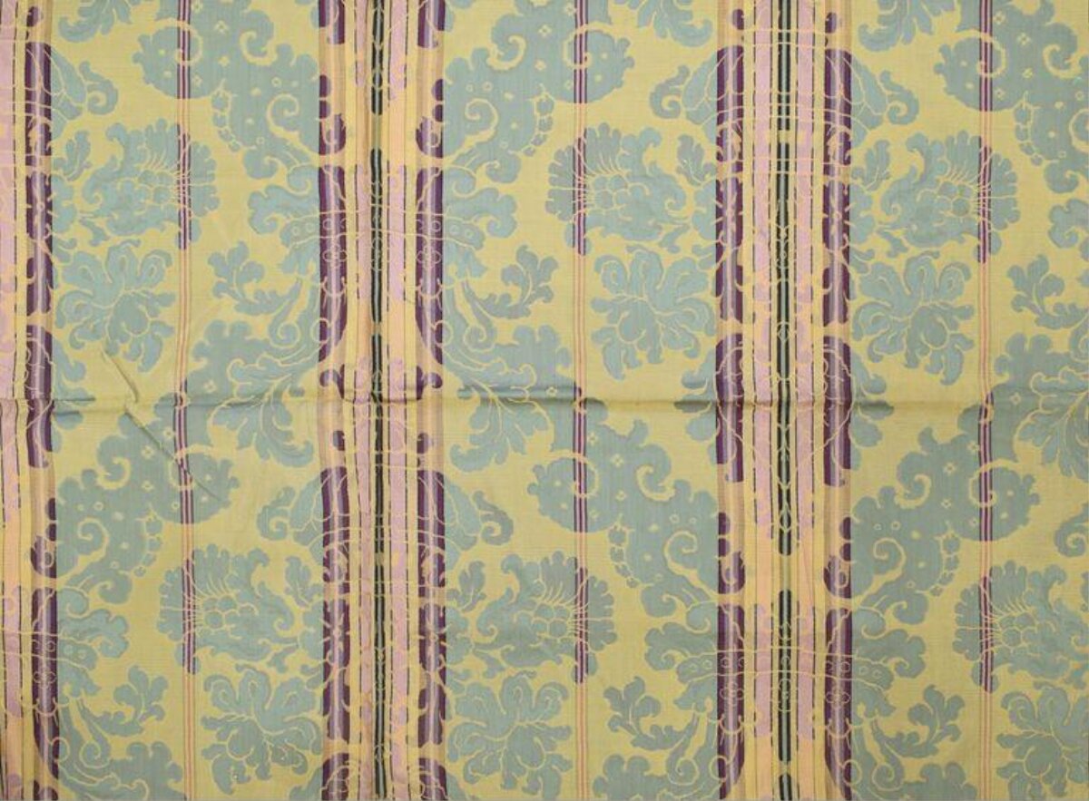 Vintage Floral Striped Textile