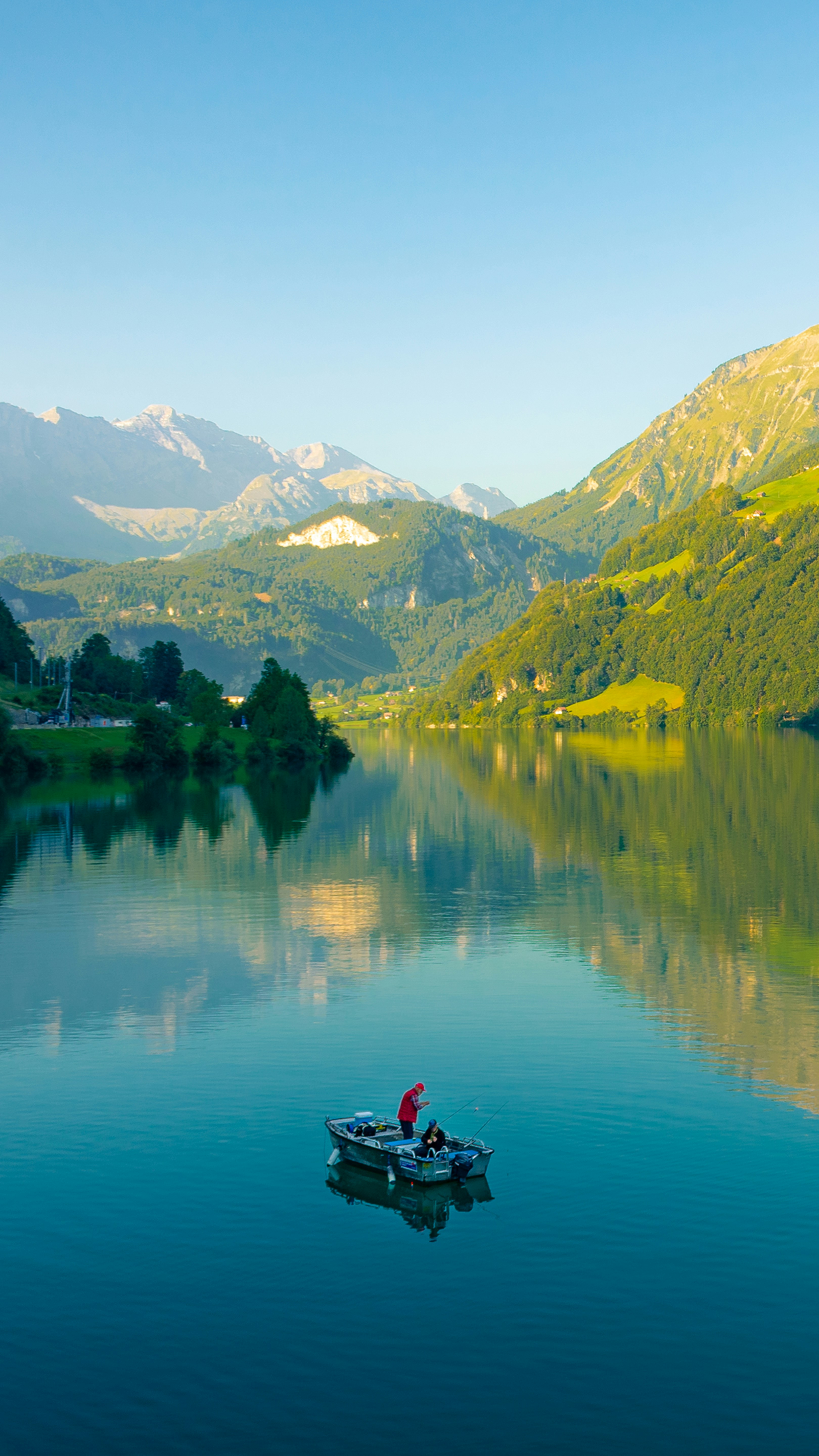 Fishing on a Mountain Lake