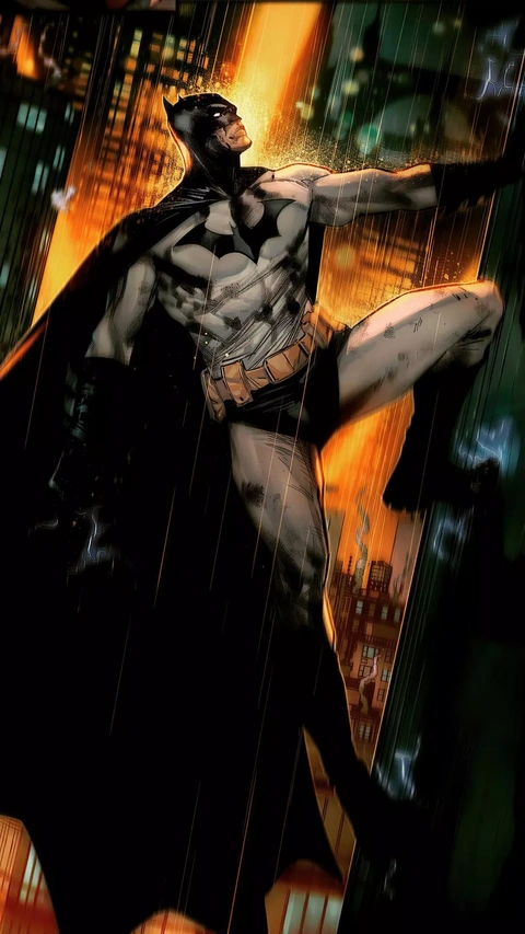 Batman in Rainy Gotham City