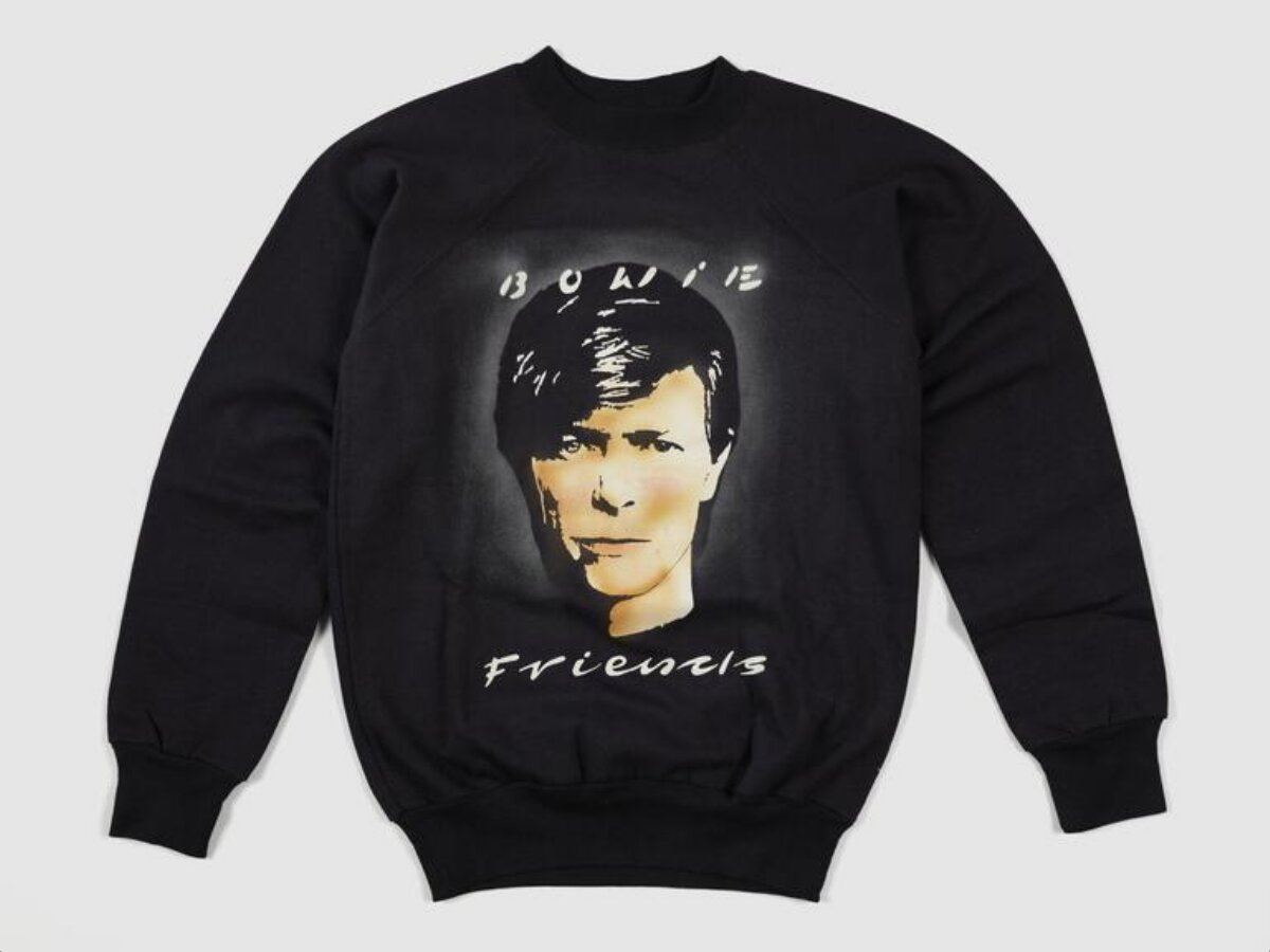 Black David Bowie Print Sweatshirt