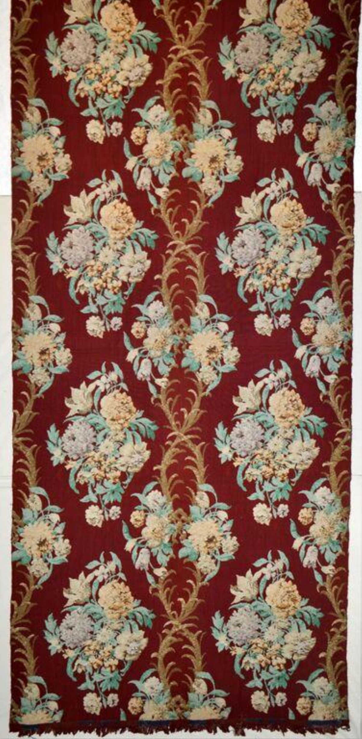 Vintage Red Floral Textile