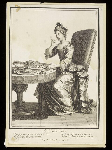 La Gourmandise Antique Engraving