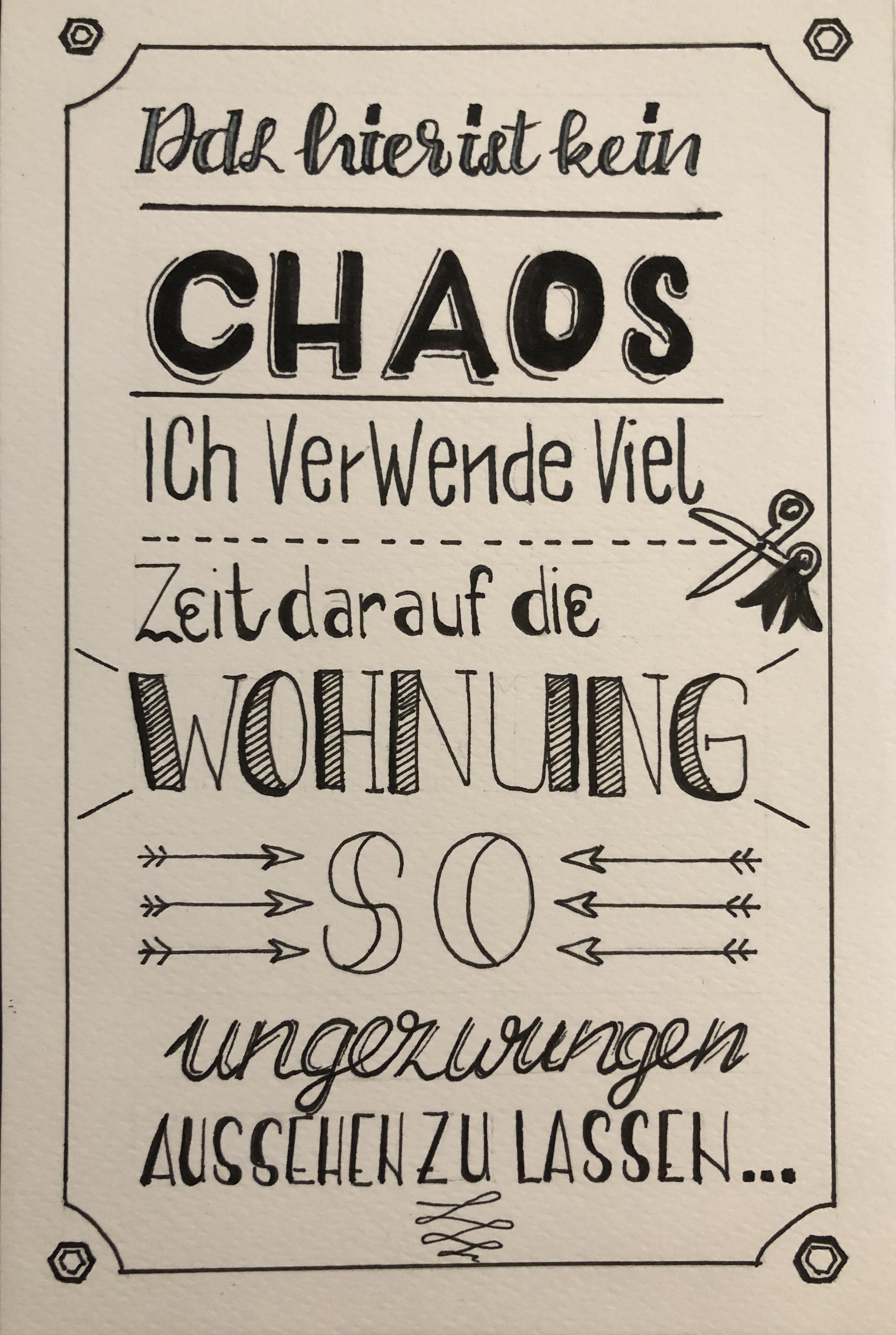 Hand-Drawn German Apartment Humor Quote