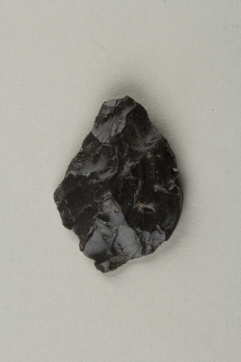 Flaked Black Obsidian Artifact