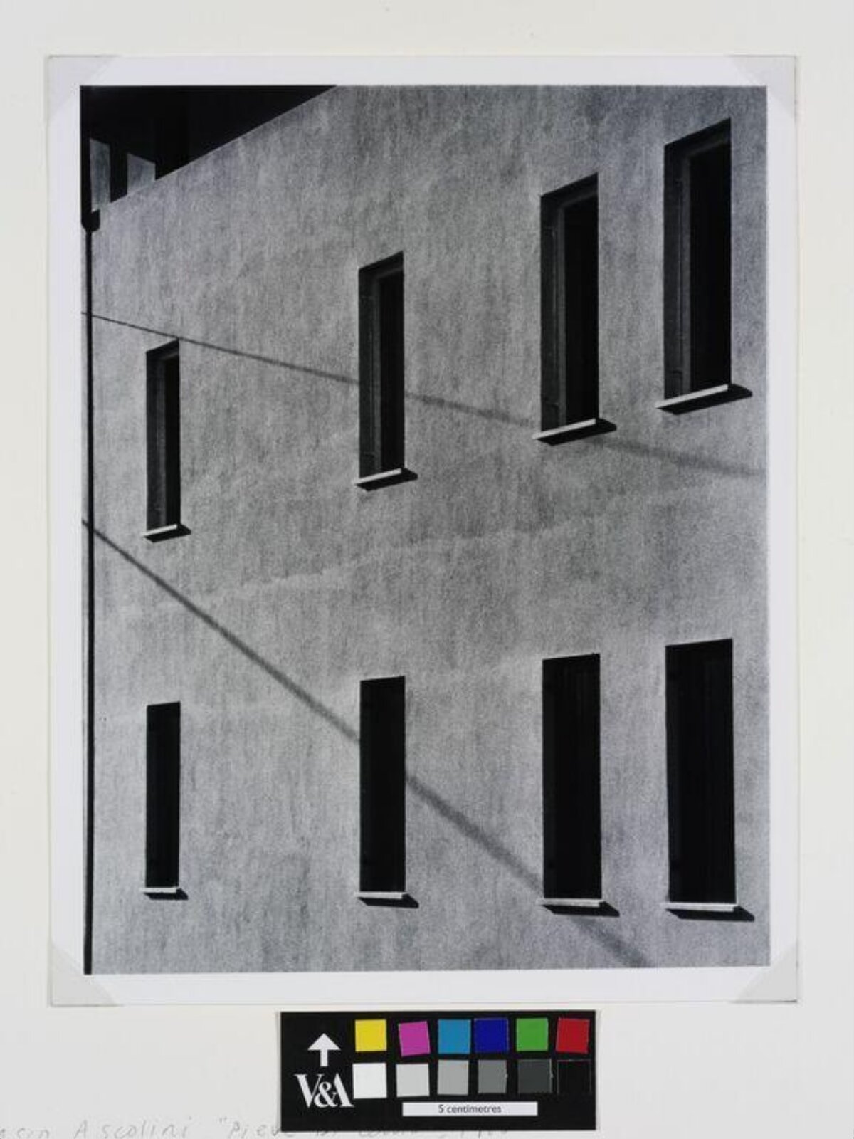 Black and White Facade with Rectangular Windows