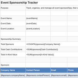 Event Sponsorship Tracker