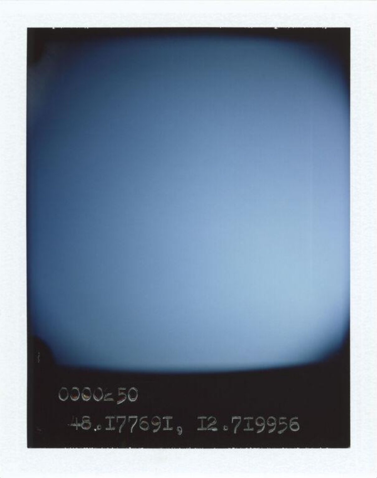 Polaroid Blue Sky with Coordinates
