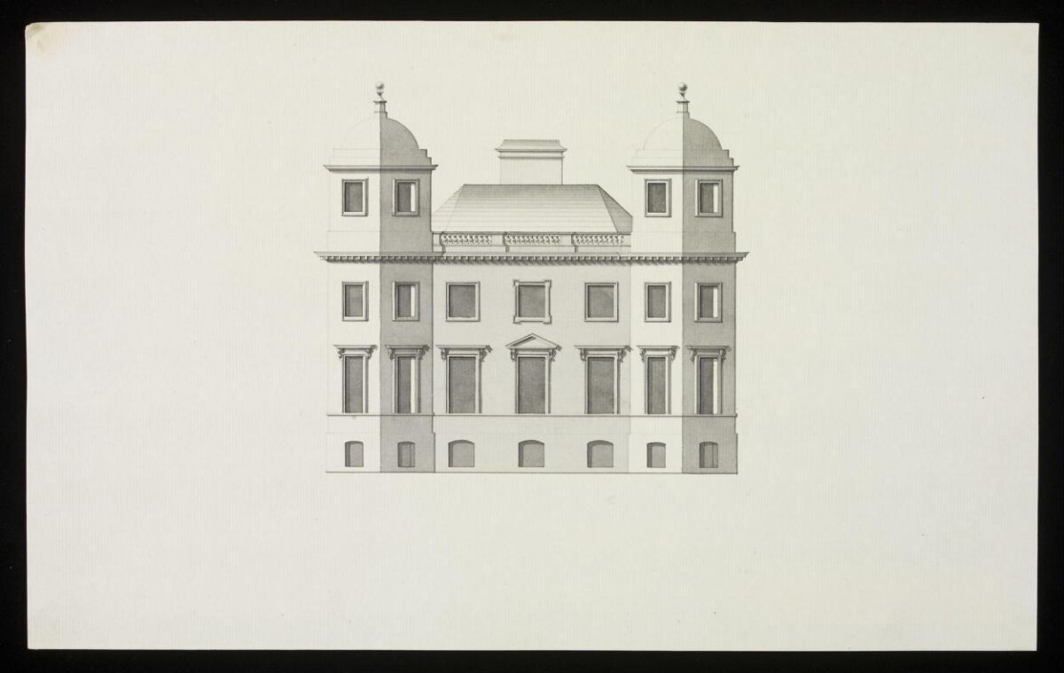 Classical Building Architectural Elevation Drawing