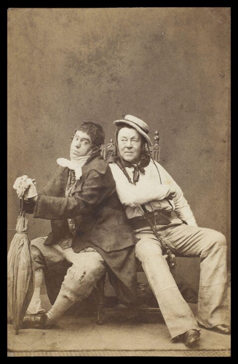 Vintage Portrait of Two Actors in Costume