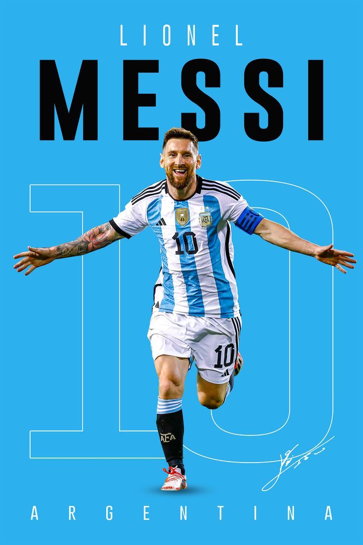 Lionel Messi Argentina Football Poster