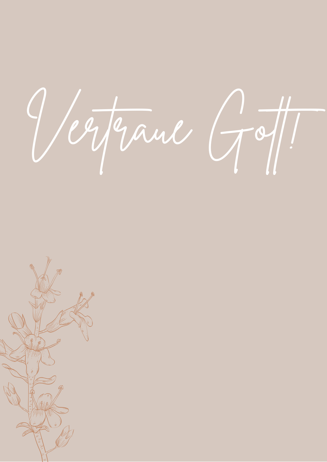 Vertraue Gott Floral Quote Art