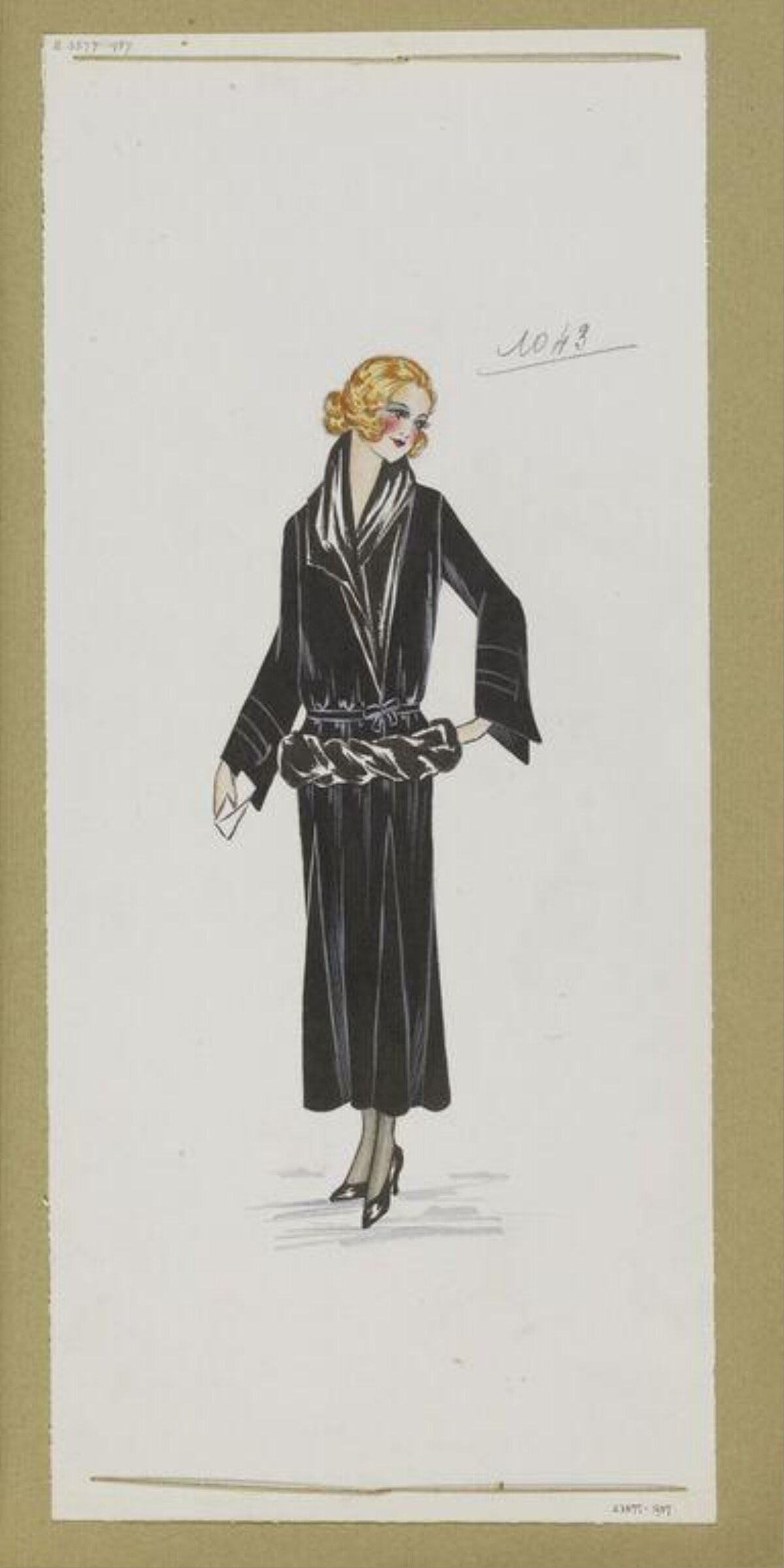 Vintage Black Dress Fashion Sketch