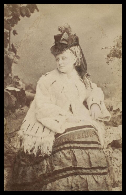 Vintage Seated Woman Studio Portrait