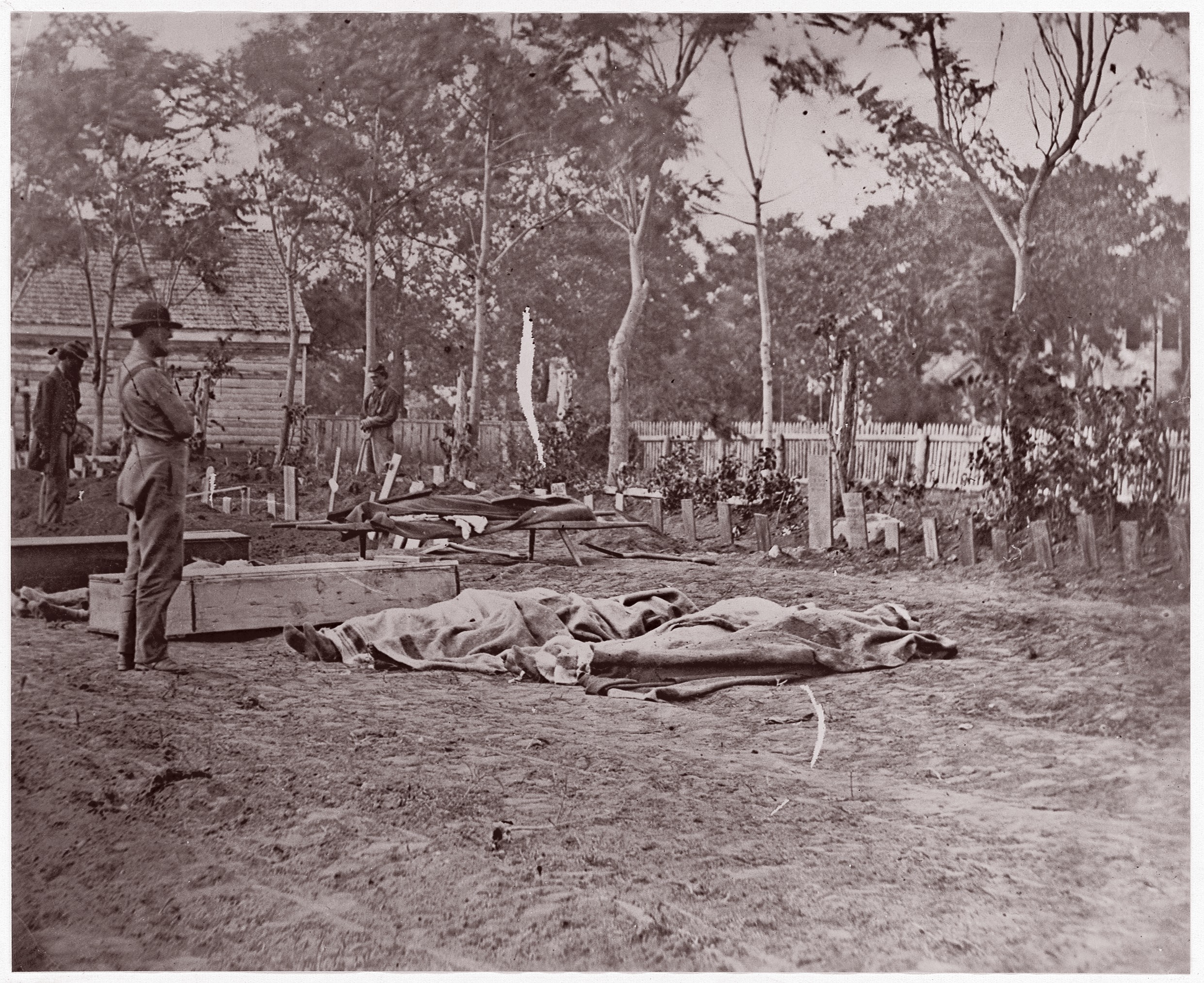 Civil War Soldier Burial Scene