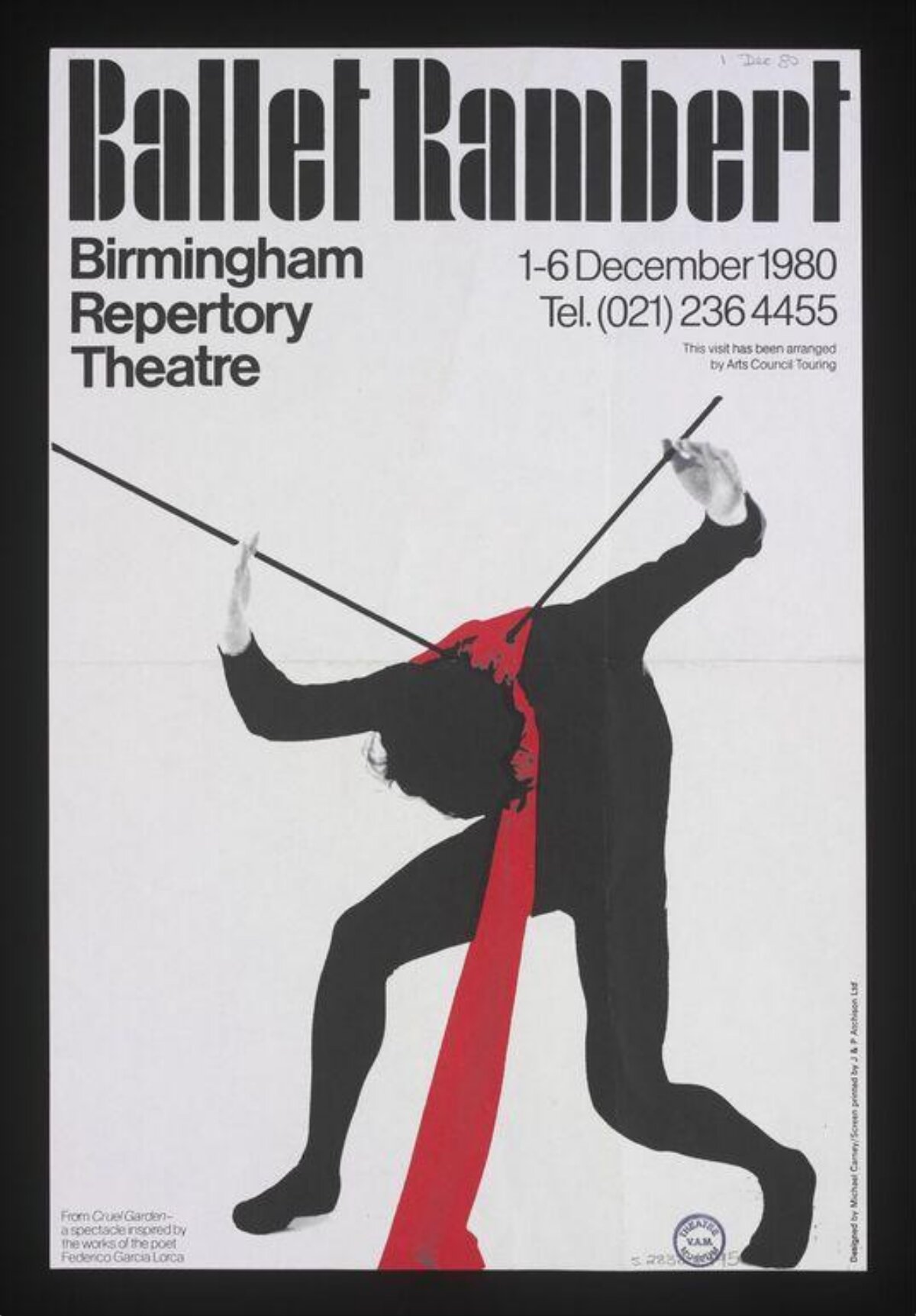 Ballet Rambert 1980 Performance Poster