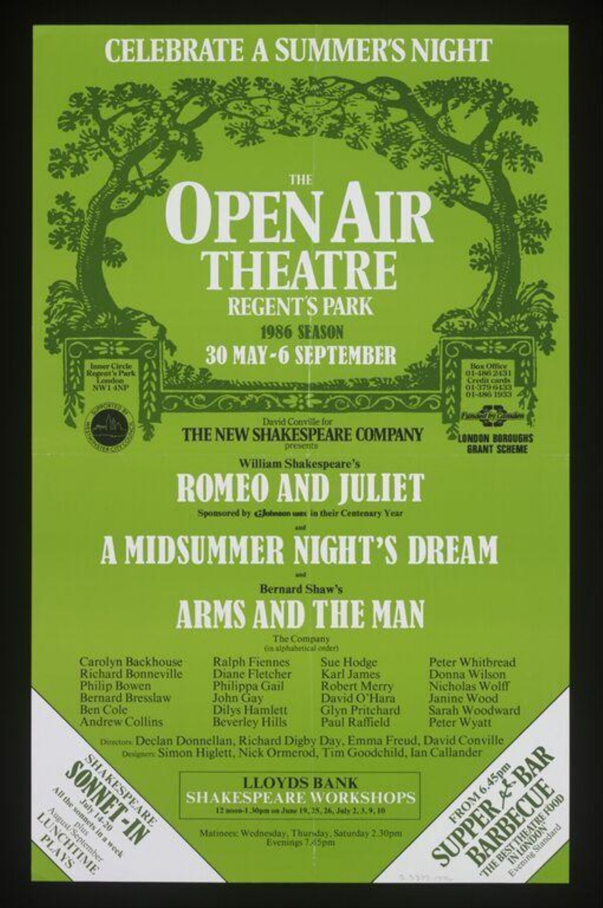 Regent's Park Open Air Theatre 1986 Poster