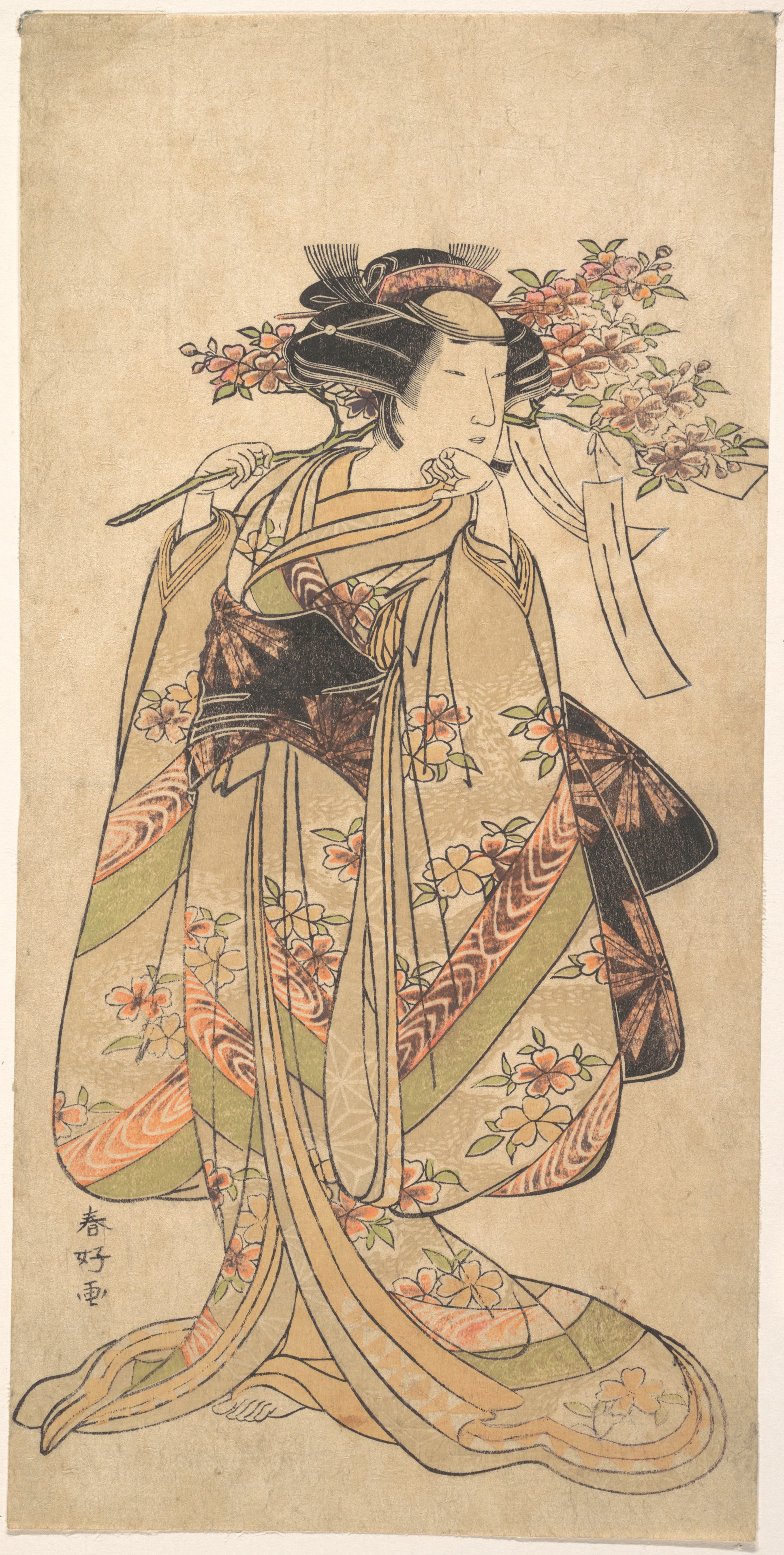 Japanese Ukiyo-e Beauty with Cherry Blossom