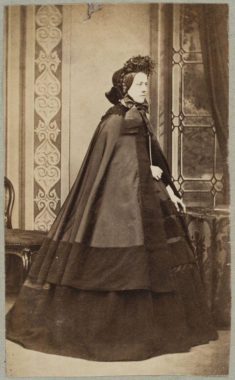 Victorian Woman Standing Studio Portrait
