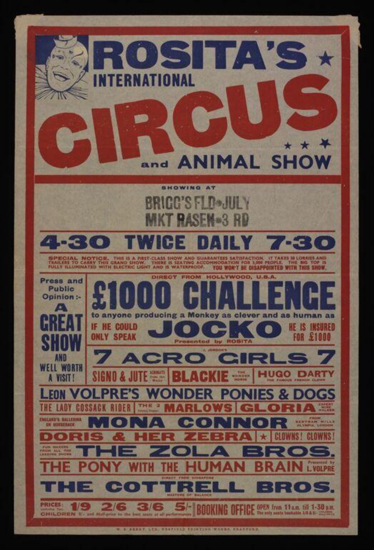Vintage Rosita's Circus Poster
