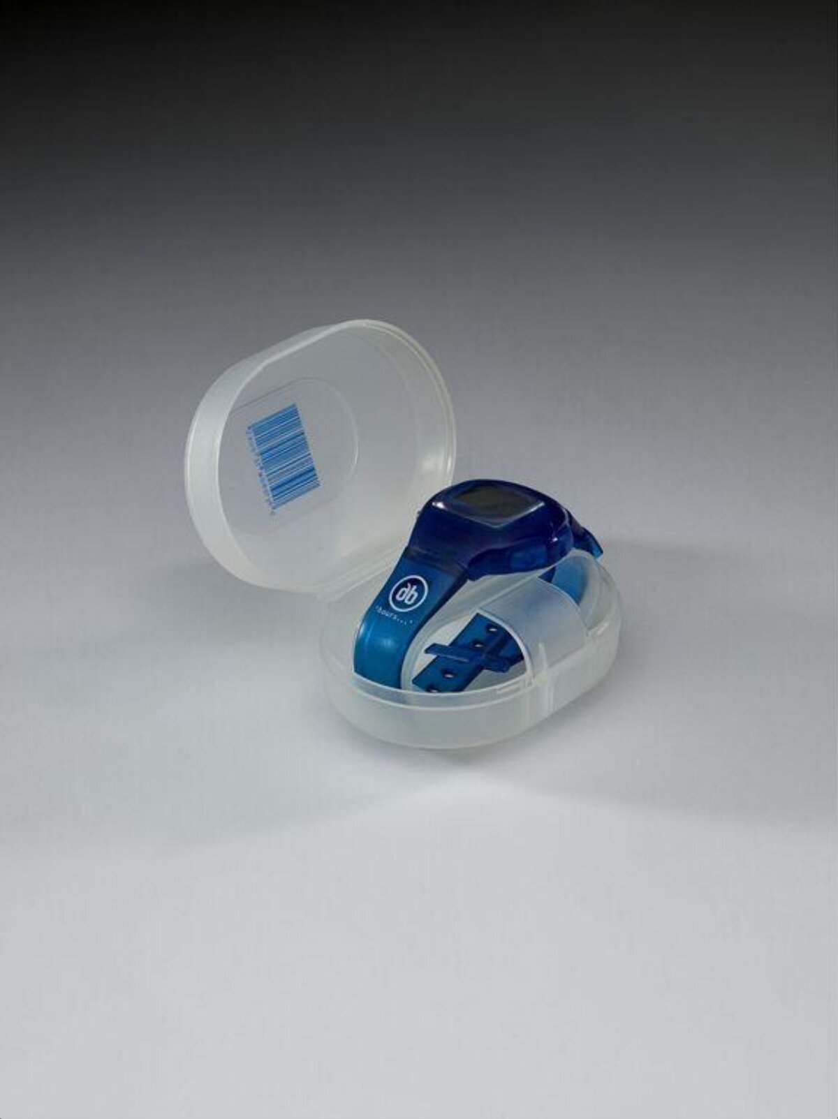 Blue Sports Watch in Transparent Case