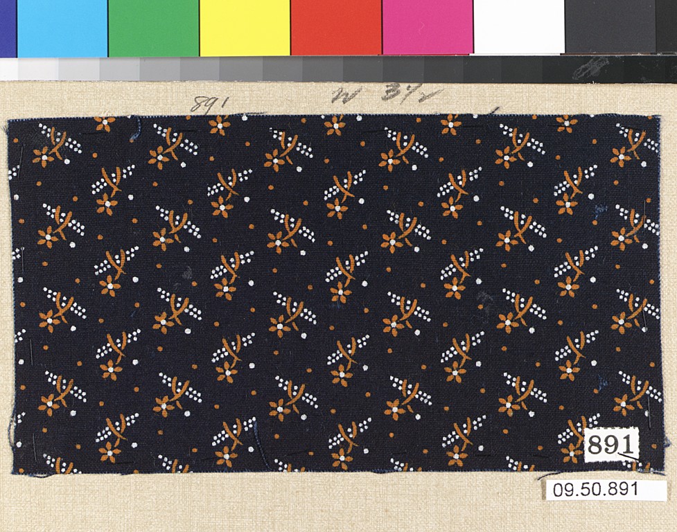 Vintage Floral Printed Textile Sample