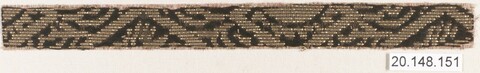 Black and Gold Geometric Woven Textile Fragment