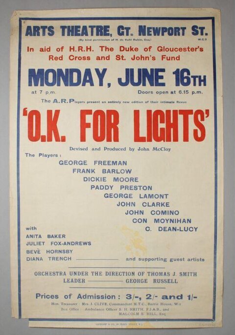 Vintage 'O.K. For Lights' Theatre Poster