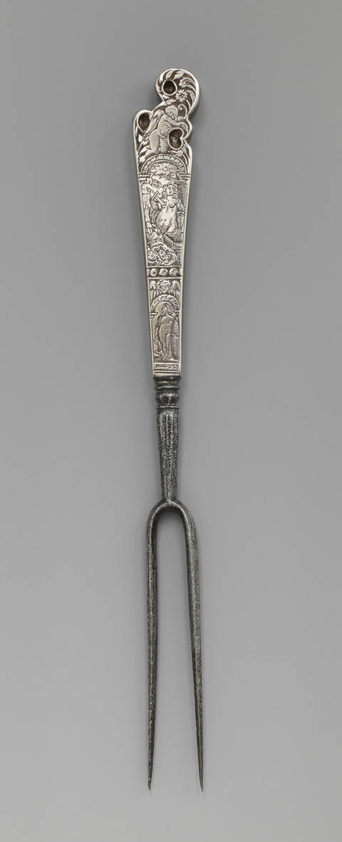 Engraved Antique Two-Prong Fork