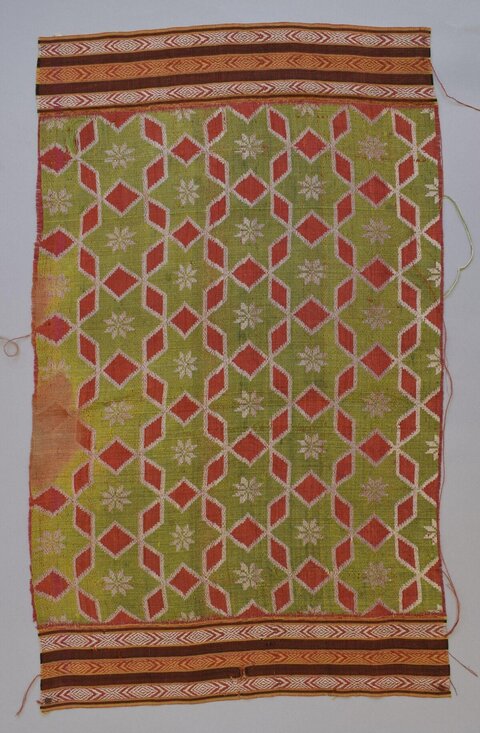 Geometric Pattern Woven Textile Fragment