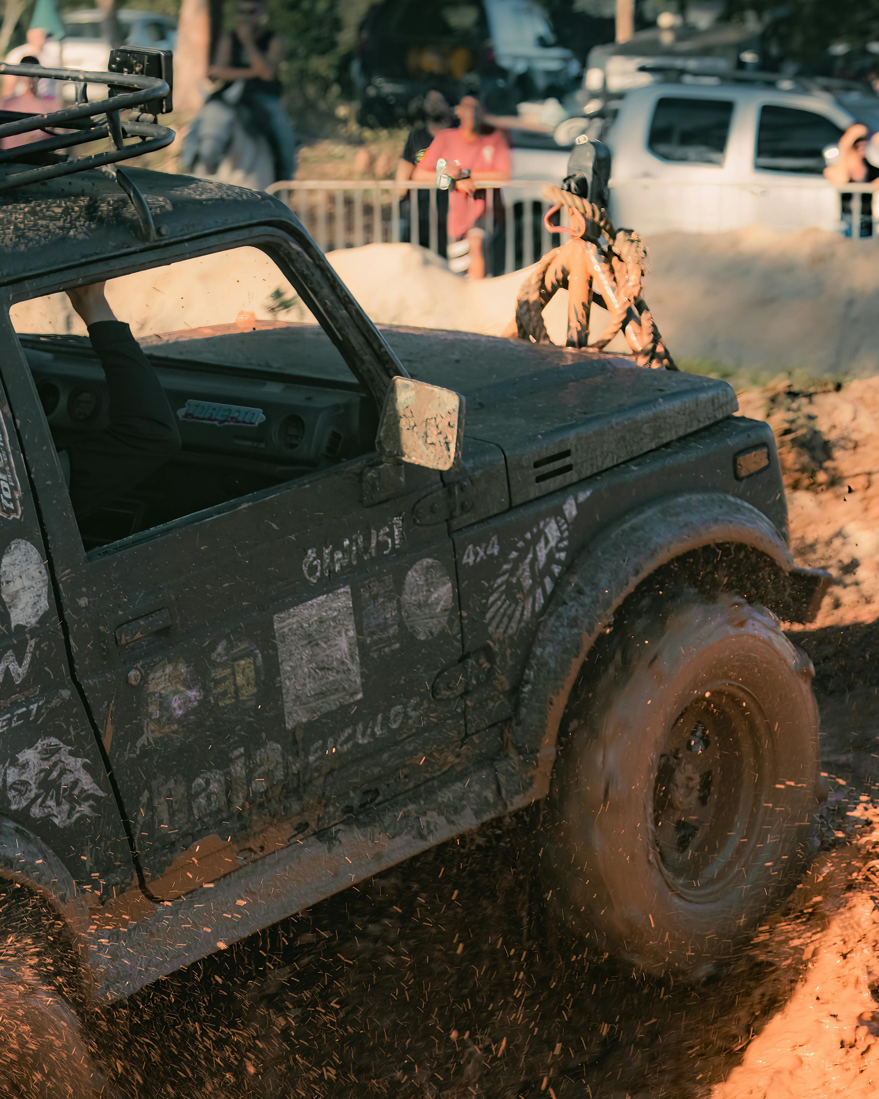 Off-Road 4x4 Driving Through Mud