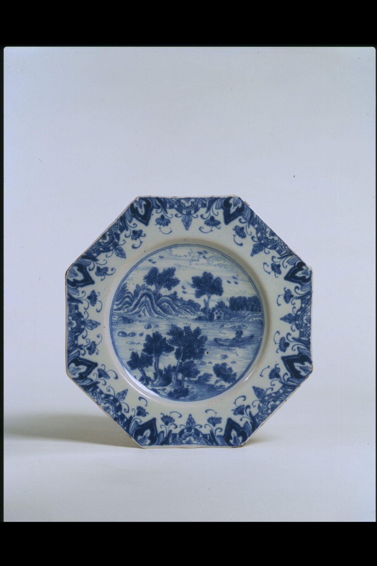 Blue and White Octagonal Porcelain Plate