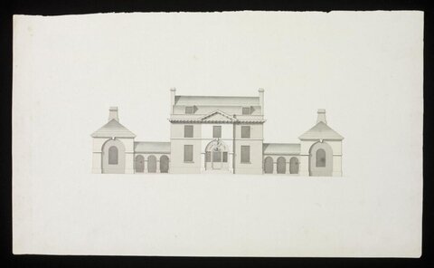 Symmetrical Building Elevation Drawing