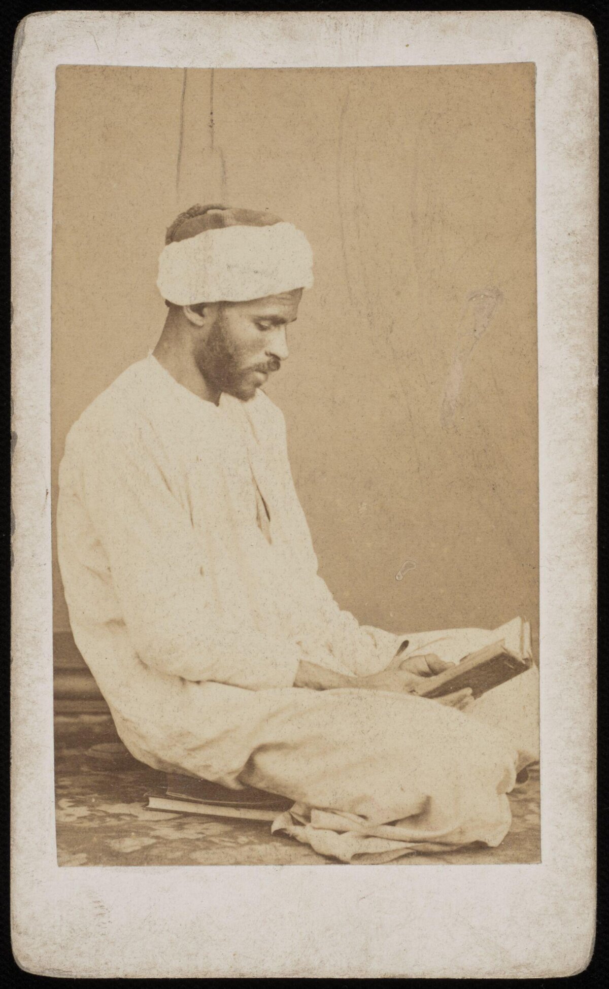 Seated Man Reading Vintage Portrait