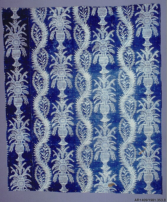 Blue and White Vase Pattern Textile