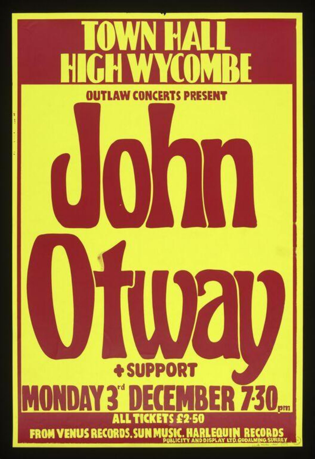 John Otway Concert Poster