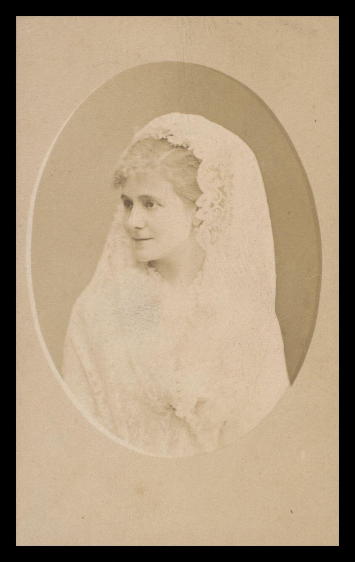 Vintage Oval Portrait of a Bride