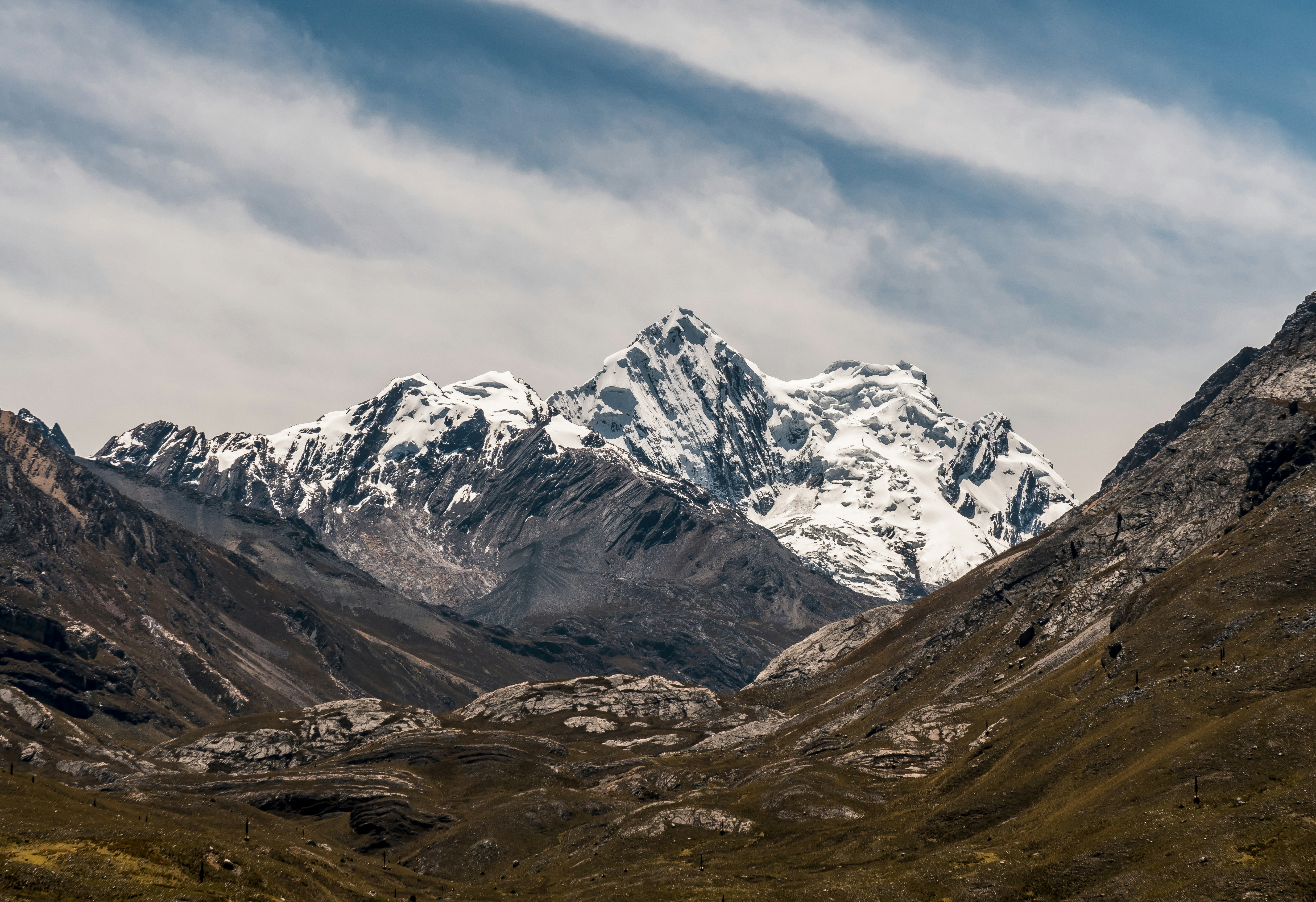 Snow-capped Mountain Valley Landscape