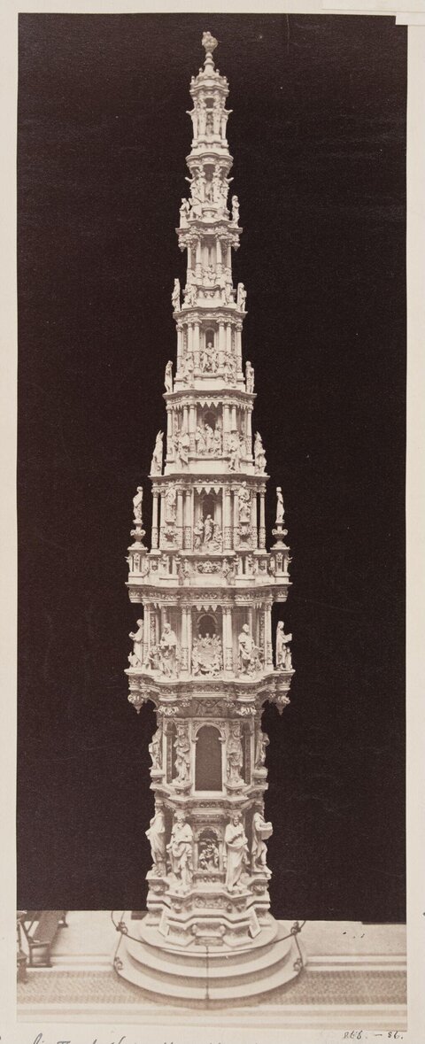 Elaborate Multi-tiered Carved Tower
