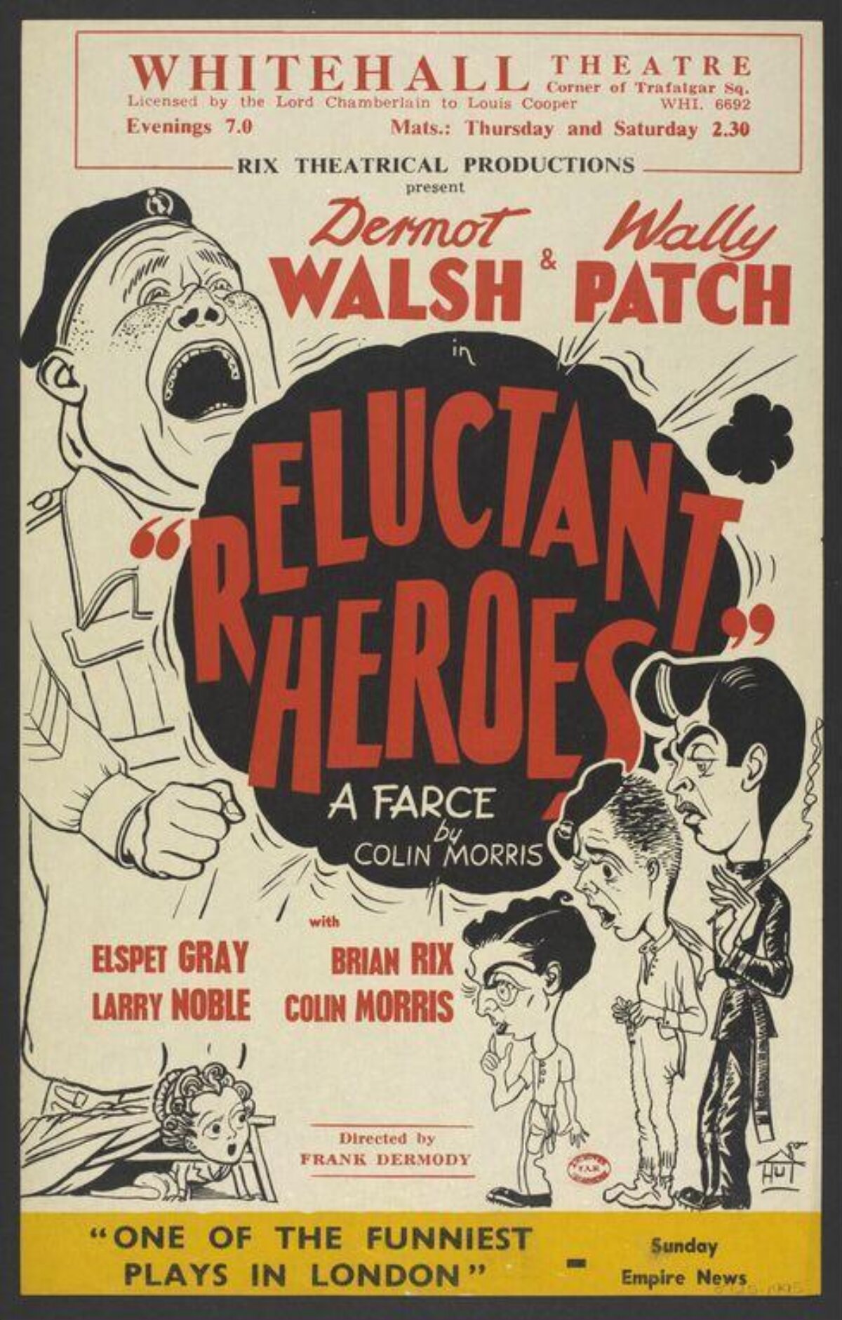 Vintage Reluctant Heroes Theatre Poster